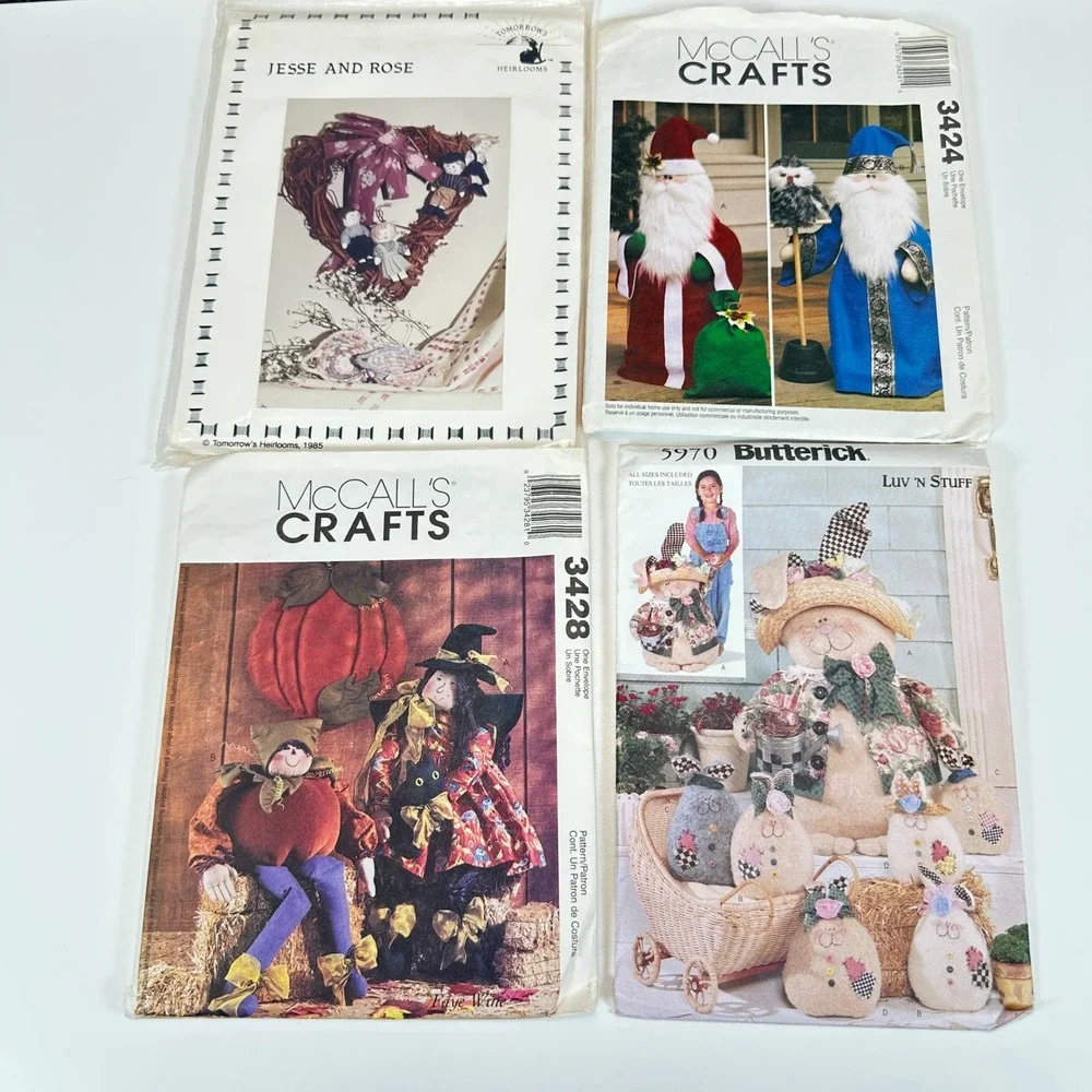 VTG LOT of 13 Craft Sewing Patterns McCalls Simplicity Butterick Holiday Animals